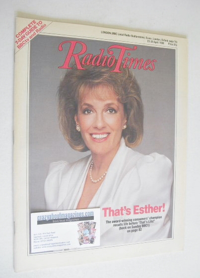 Radio Times magazine - Esther Rantzen cover (23-29 April 1988)