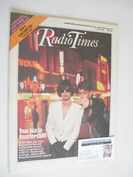 Radio Times magazine - Magenta De Vine and Sankha Guha cover (2-8 July 1988)