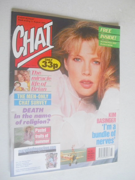 <!--1990-08-11-->Chat magazine - Kim Basinger cover (11 August 1990)