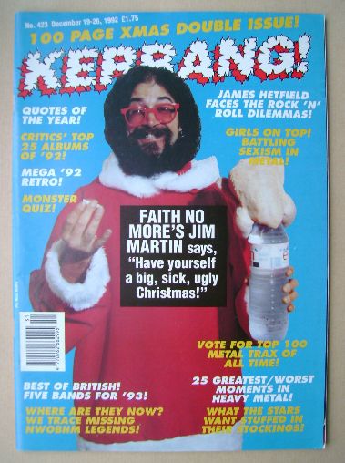 Kerrang magazine - Jim Martin cover (19 December 1992 - Issue 423)