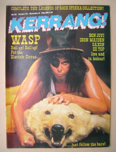<!--1986-10-30-->Kerrang magazine - Blackie Lawless cover (30 October - 12 