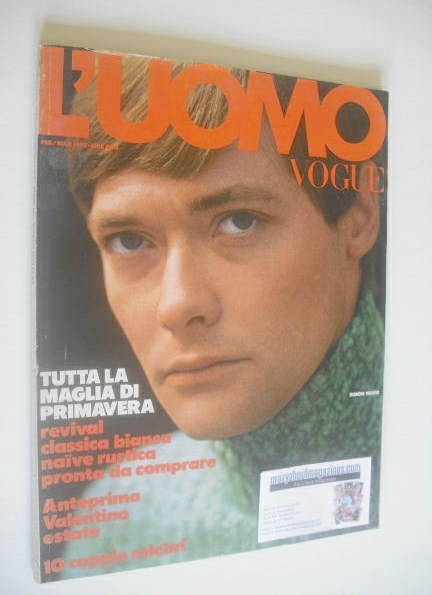 <!--1973-02-->L'Uomo Vogue magazine - February/March 1973 - Simon Ward cove