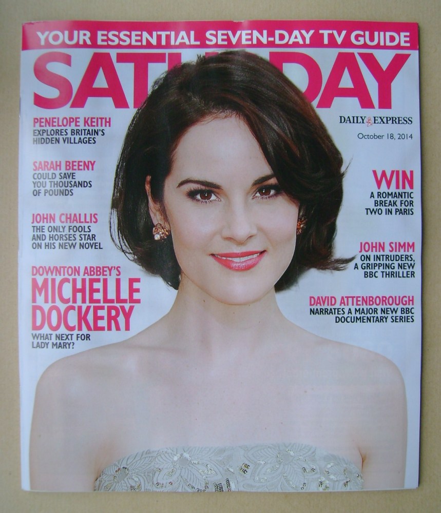 <!--2014-10-18-->Saturday magazine - Michelle Dockery cover (18 October 201