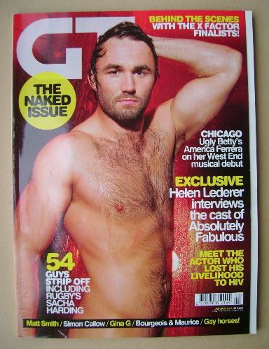 <!--2012-01-->Gay Times magazine - Sacha Harding cover (January 2012)