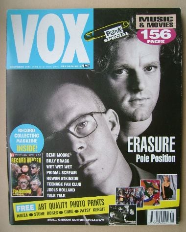 <!--1991-11-->VOX magazine - Erasure cover (November 1991 - Issue 14)