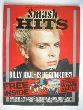 Smash Hits magazine - Billy Idol cover (14-27 August 1985)