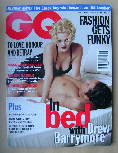British GQ magazine - April 1995 - Drew Barrymore cover