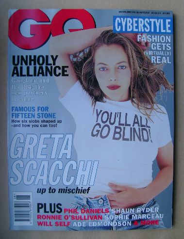 British GQ magazine - August 1995 - Greta Scacchi cover