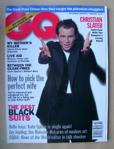 British GQ magazine - February 1995 - Christian Slater cover