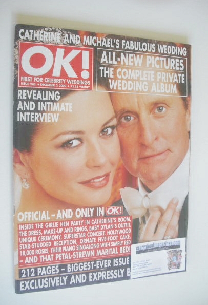 OK! magazine - Michael Douglas and Catherine Zeta Jones wedding cover (2 December 2000 - Issue 242)