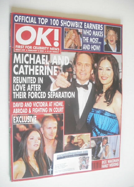 OK! magazine - Michael Douglas and Catherine Zeta Jones cover (2 February 2001 - Issue 249)