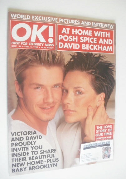 OK! magazine - David Beckham and Victoria Beckham cover (16 April 1999 - Issue 157)