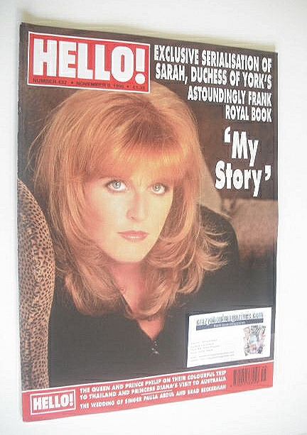 Hello! magazine - The Duchess of York cover (9 November 1996 - Issue 432)
