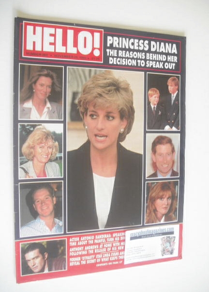 Hello! magazine - Princess Diana cover (25 November 1995 - Issue 383)