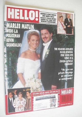 Hello! magazine - Marlee Matlin and Kevin Grandalski cover (11 September 1993 - Issue 270)
