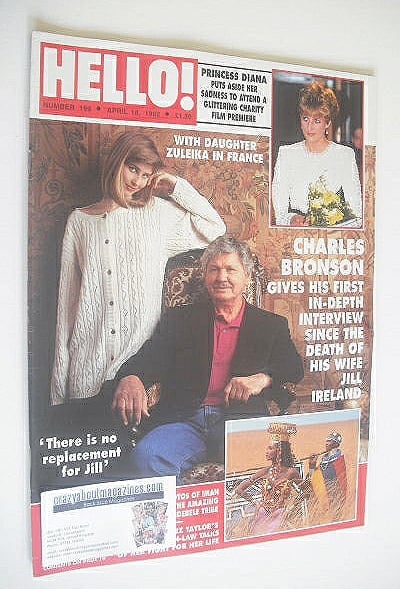 <!--1992-04-18-->Hello! magazine - Charles Bronson and Zuleika cover (18 Ap