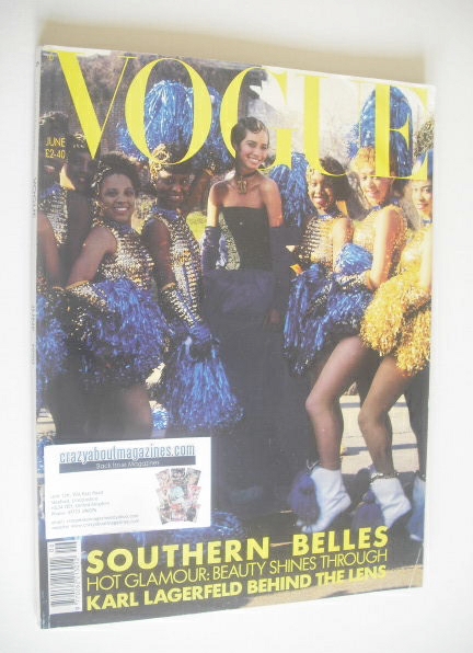 British Vogue magazine - June 1990 - Christy Turlington cover