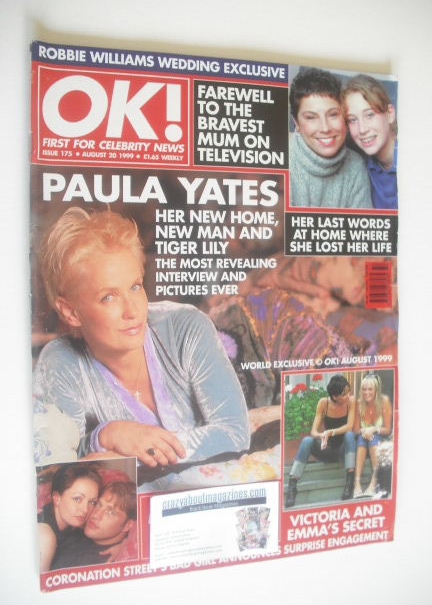 OK! magazine - Paula Yates cover (20 August 1999 - Issue 175)