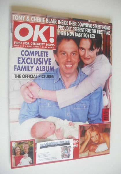 OK! magazine - Tony Blair and Cherie Blair and baby Leo cover (2 June 2000 - Issue 215)