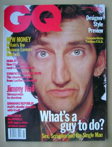 British GQ magazine - March 1992 - Jimmy Nail cover