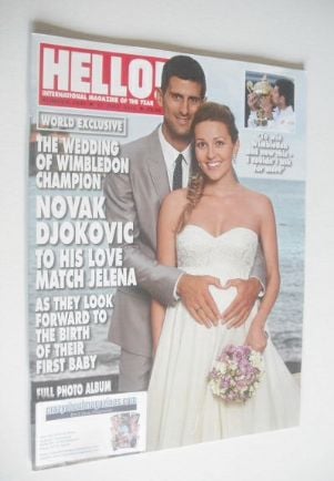 Hello! magazine - Novak Djokovic and Jelena Ristic cover (21 July 2014 - Issue 1337)