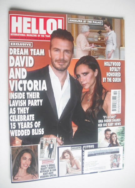 Hello! magazine - David and Victoria Beckham cover (20 October 2014 - Issue 1350)