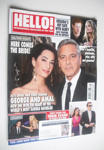 Hello! magazine - George Clooney and Amal Alamuddin cover (29 September 2014 - Issue 1347)
