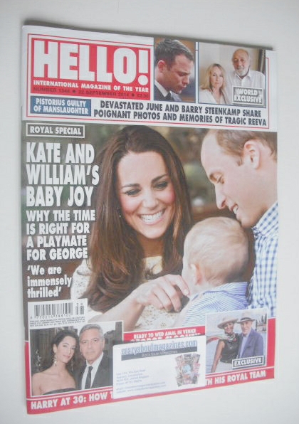 Hello! magazine - Prince William, Kate and Prince George cover (22 September 2014 - Issue 1346)