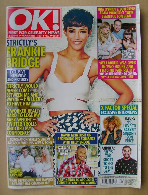OK! magazine - Frankie Bridge cover (11 November 2014 - Issue 955)