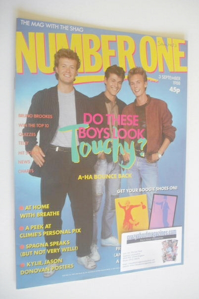 <!--1988-09-03-->NUMBER ONE Magazine - A-Ha cover (3 September 1988)