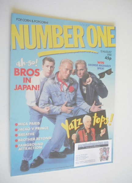 <!--1988-08-13-->NUMBER ONE Magazine - Bros cover (13 August 1988)
