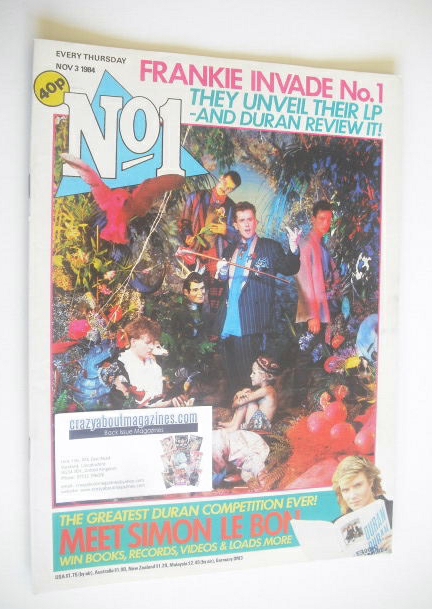 No 1 Magazine - Frankie Goes To Hollywood cover (3 November 1984)