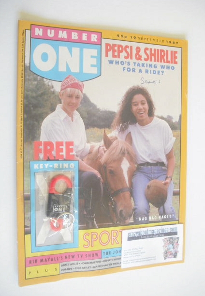 <!--1987-09-19-->NUMBER ONE magazine - Pepsi & Shirlie cover (19 September 