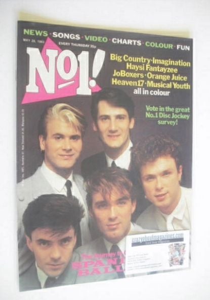 <!--1983-05-28-->No 1 magazine - Spandau Ballet cover (28 May 1983)