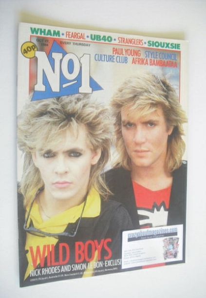 <!--1984-10-27-->No 1 magazine - Simon Le Bon and Nick Rhodes cover (27 Oct