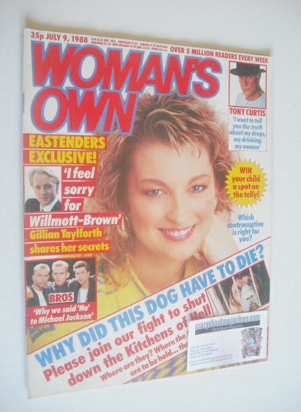 Woman's Own magazine - 9 July 1988 - Gillian Taylforth cover