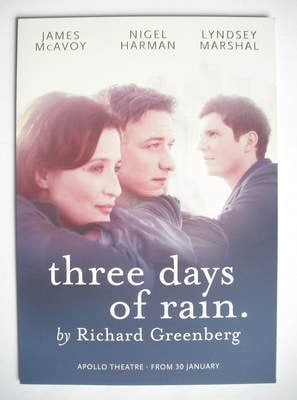Three Days Of Rain theatre card