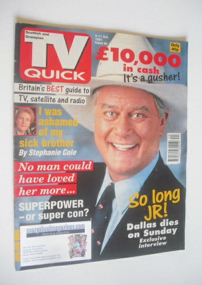 <!--1991-10-05-->TV Quick magazine - Larry Hagman cover (5-11 October 1991)