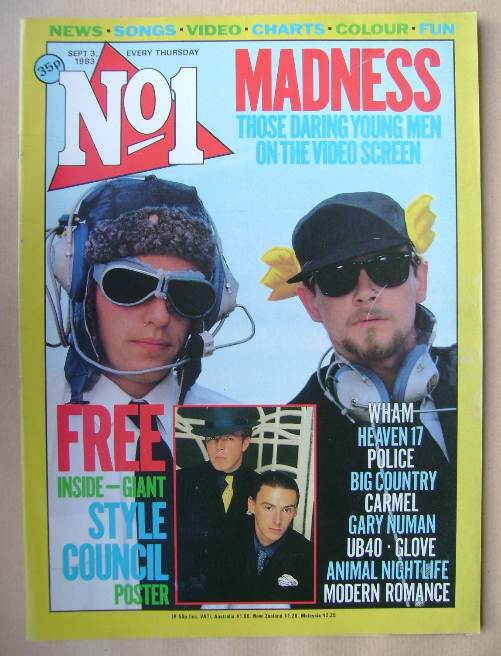 <!--1983-09-03-->No 1 magazine - Madness cover (3 September 1983)