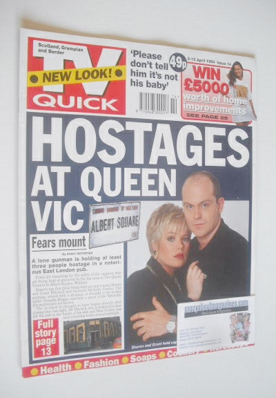<!--1994-04-09-->TV Quick magazine - Ross Kemp and Letitia Dean cover (9-15