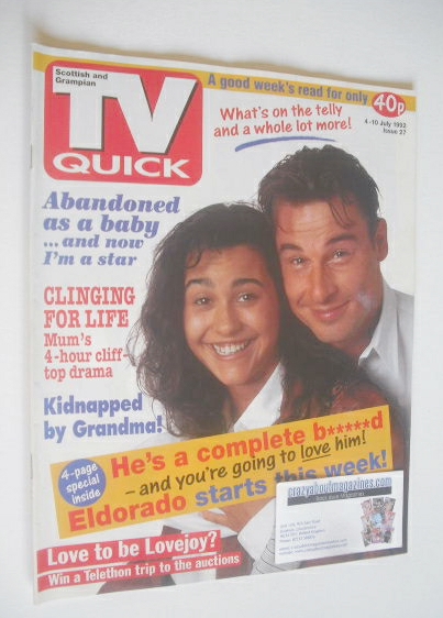<!--1992-07-04-->TV Quick magazine - Jesse Birdsall and Sandra Sandri cover