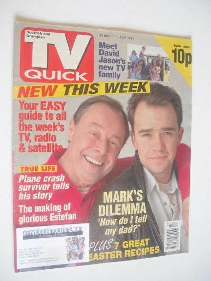<!--1991-03-30-->TV Quick magazine - Bill Treacher and Todd Carty cover (30