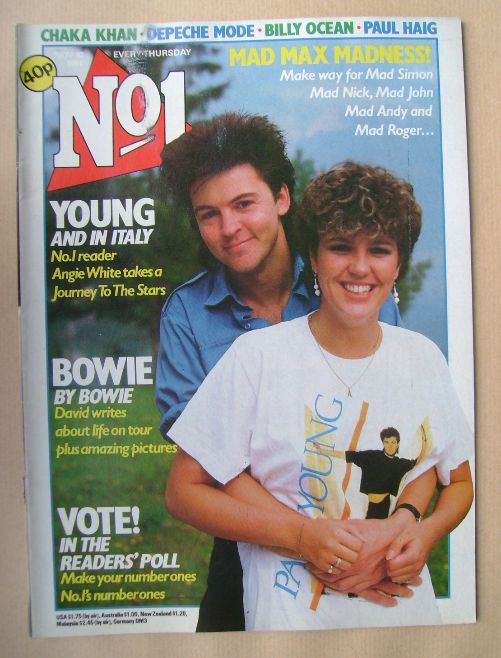 No 1 Magazine - Paul Young and Angie White cover (10 November 1984)