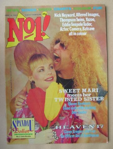<!--1983-06-18-->No 1 magazine - Mari Wilson and Dee Snider cover (18 June 
