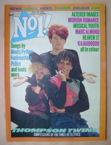 <!--1983-07-23-->No 1 magazine - Thompson Twins cover (23 July 1983)