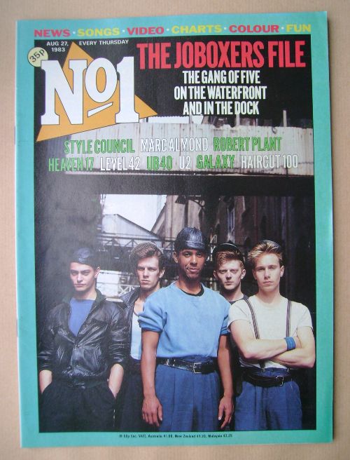 <!--1983-08-27-->No 1 magazine - JoBoxers cover (27 August 1983)