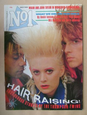 <!--1985-08-17-->No 1 Magazine - The Thompson Twins cover (17 August 1985)