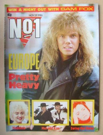 No 1 Magazine - Joey Tempest cover (29 November 1986)