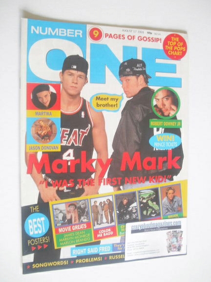 NUMBER ONE Magazine - Marky Mark and Donnie Wahlberg cover (17 August 1991)