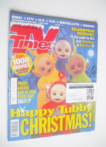 TV Times magazine - Teletubbies Christmas cover (20 December 1997 - 2 January 1998)